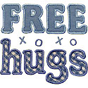 Free Hugs Applique Design