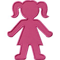 Girl Pigtails Silhouette Applique Design