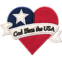 God Bless USA Heart Applique Design