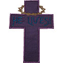 He Lives Cross Applique Design