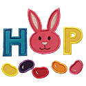 Hop Bunny Jelly Beans Applique Design