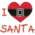 I Heart Santa Applique Design