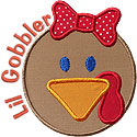 Lil Gobbler Girl Applique Design