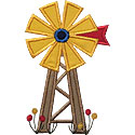 Old Farm Windmill Applique Design