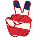 Peace Hand Sign Applique Design