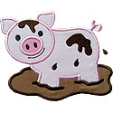 Pig In Mud Applique Design