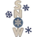 Snow Lettering Applique Design