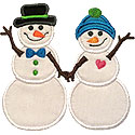 Snowman Couple Applique Design