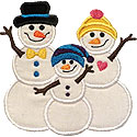Snowman Family One Kid Applique Design