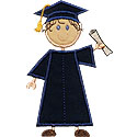 Stick Boy Grad Applique Design