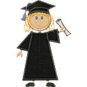 Stick Girl Grad Applique Design