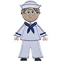 Stick Sailor Boy Applique Design