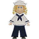 Stick Sailor Girl Applique Design