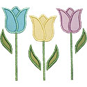 Three Tulips Applique Design