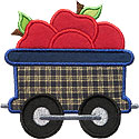 Train Car Apples Applique Design