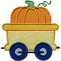 Train Car Pumpkin Applique Design