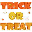 Trick Or Treat Lettering Applique Design