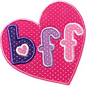 BFF Heart Applique Design