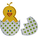 Baby Chick Broken Egg Applique Design