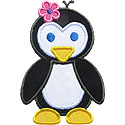 Baby Girl Penguin Applique Design