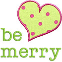 Be Merry Applique Design