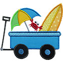 Beach Surf Wagon Applique Design