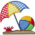 Beach Umbrella Ball Applique Design