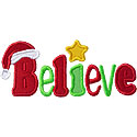 Believe Santa Applique Design