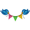 Birds Pendant Flags Applique Design