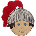 Boy Knight Head Applique Design