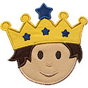 Boy Prince Head Applique Design