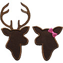 Buck Doe Deer Applique Design