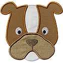 Bulldog Face Applique Design