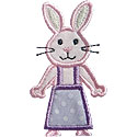 Bunny Rabbit Family Girl Applique Design
