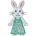 Bunny Rabbit Family Woman Applique Design