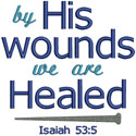 By His Wounds Verse Applique Design