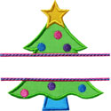 Christmas Tree Name Plate Applique Design
