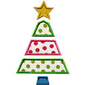 Christmas Tree Pieces Applique Design
