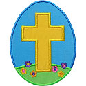 Cross Easter Egg Applique Design