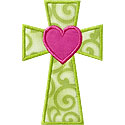 Cross Heart Applique Design