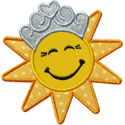 Crown Happy Sun Applique Design