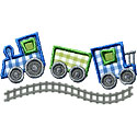 Curvy Train Tracks Applique Design