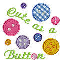 Cute As A Button Applique Design