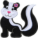 Cute Skunk Applique Design