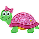 Cute Turtle Girl Applique Design