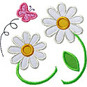 Daisy Flowers Applique Design