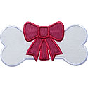 Dog Bone Bow Applique Design