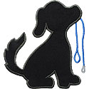 Dog Leash Walk Applique Design