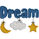 Dream Cloud Moon Applique Design