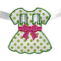 Dress Bow Banner Piece Applique Design